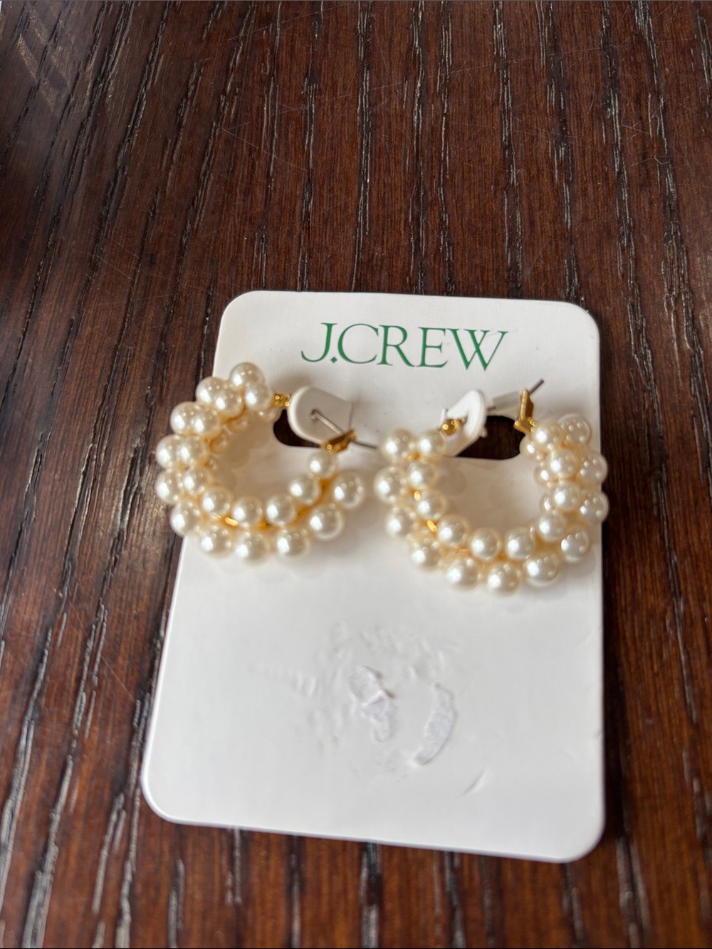 J.CREW Hoop faux pearl earrings. NWT